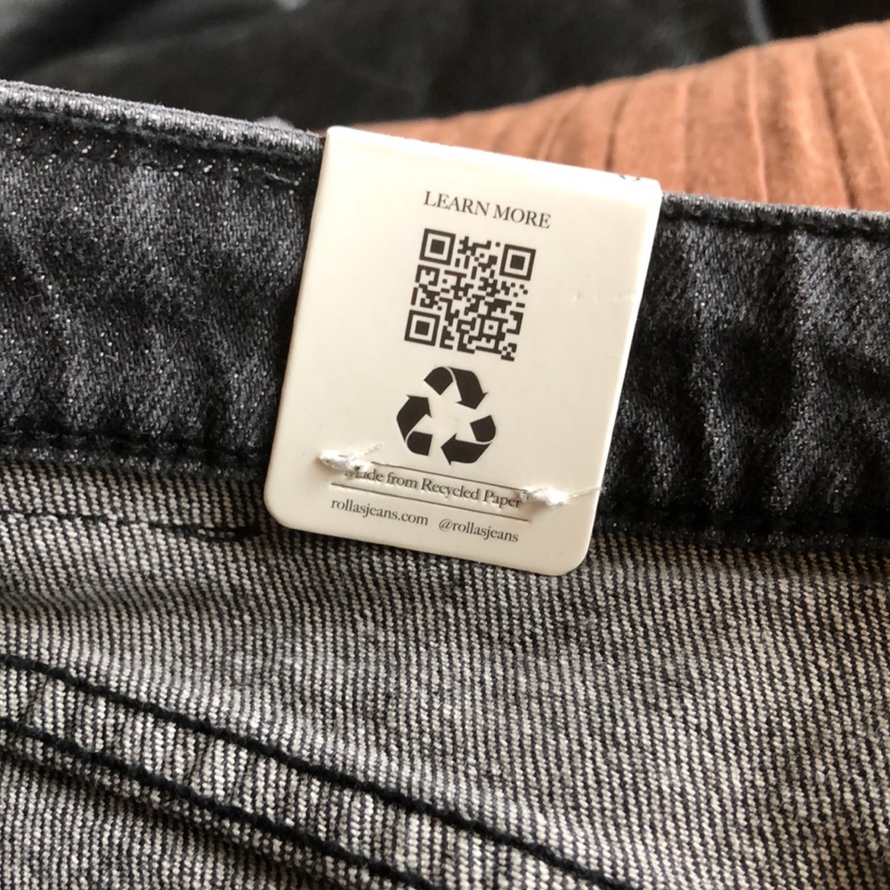 Rolla’s Stinger Skinny jeans size 32w 32 Length Men’s Asphalt New! - Picture 5 of 14